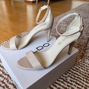 Aldo Ibenama Nude Strappy Heels, size 9